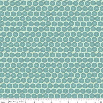 Arrival of Winter Flakes C13525 Mint - Riley Blake Designs - Snowflakes Circles - Quilting Cotton Fabric