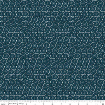 SALE Arrival of Winter Flakes C13525 Navy - Riley Blake Designs - Circles Snowflakes  - Quilting Cotton Fabric