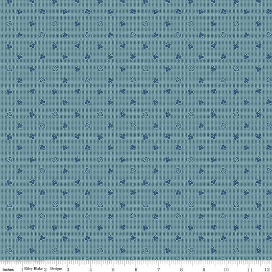 SALE Home Town Newman C13583 Heirloom Cottage - Riley Blake Designs - Floral Flowers Dotted Grid - Lori Holt - Quilting Cotton Fabric