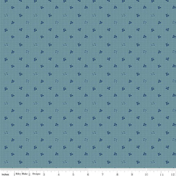 SALE Home Town Newman C13583 Heirloom Cottage by Riley Blake Designs - Floral Flowers Dotted Grid - Lori Holt - Quilting Cotton Fabric