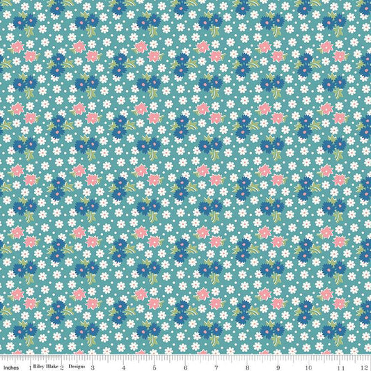 SALE Home Town Sorenson C13586 Heirloom Cottage - Riley Blake Designs - Floral Flowers - Lori Holt - Quilting Cotton Fabric
