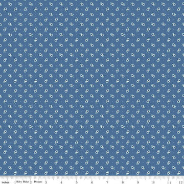 SALE Home Town Butterfield C13588 Denim - Riley Blake Designs - Floral Flowers - Lori Holt - Quilting Cotton Fabric