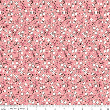 Home Town Swasey C13590 Heirloom Coral - Riley Blake Designs - Floral Flowers - Lori Holt - Quilting Cotton Fabric