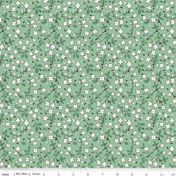 SALE Home Town Swasey C13590 Leaf by Riley Blake Designs - Floral Flowers - Lori Holt - Quilting Cotton Fabric