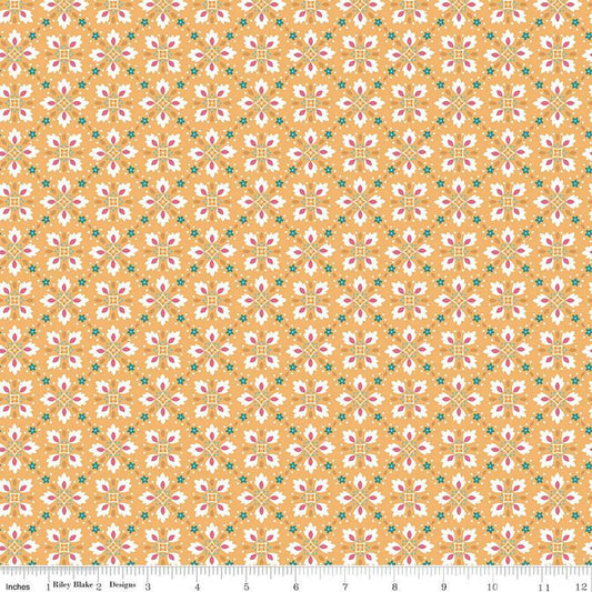 DEAL Home Town Hamilton C13591 Heirloom Daisy - Riley Blake Designs - Floral Flowers Medallions - Lori Holt - Quilting Cotton Fabric
