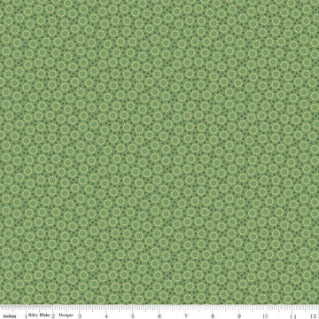 SALE Home Town Miller C13593 Basil - Riley Blake Designs - Floral Flowers Dots - Lori Holt - Quilting Cotton Fabric