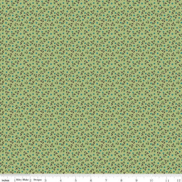 SALE Home Town Bodell C13594 Lettuce - Riley Blake Designs - Floral Flowers - Lori Holt - Quilting Cotton Fabric
