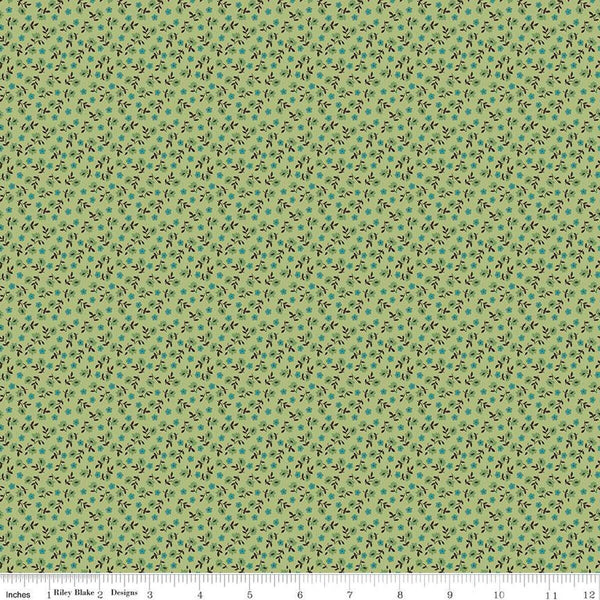 Home Town Bodell C13594 Lettuce by Riley Blake Designs - Floral Flowers - Lori Holt - Quilting Cotton Fabric