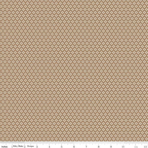 CLEARANCE Home Town Dansie C13595 Brown Sugar - Riley Blake  - Geometric Dots Ovals Squares - Lori Holt - Quilting Cotton