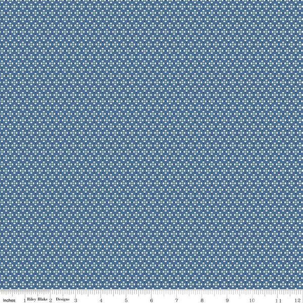 SALE Home Town Dansie C13595 Denim by Riley Blake Designs - Geometric Dots Ovals Squares - Lori Holt - Quilting Cotton Fabric