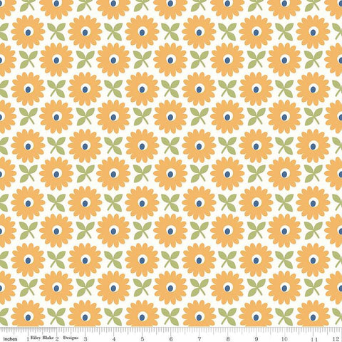 2 yard 11" End of Bolt - SALE Home Town WIDE BACK WB13601 Heirloom Daisy - Riley Blake - 107/108" Wide - Lori Holt - Quilting Cotton Fabric