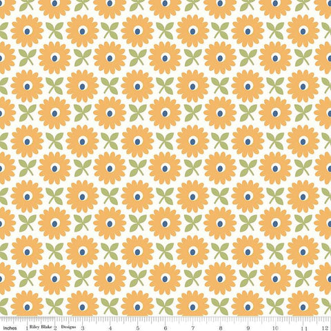 2 yard 18" cut- SALE Home Town WIDE BACK WB13601 Heirloom Daisy - Riley Blake - 107/108" Wide Floral - Lori Holt - Quilting Cotton Fabric