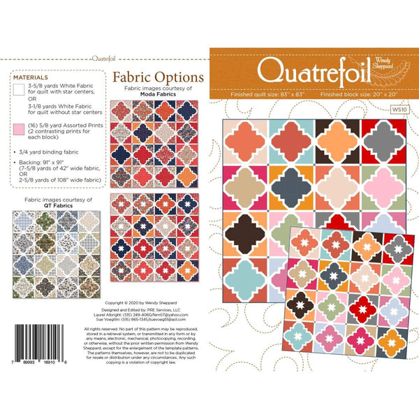 Quatrefoil Quilt PATTERN P180 by Wendy Sheppard - Riley Blake Designs - INSTRUCTIONS Only - Piecing