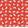 CLEARANCE Pets Cats C13652 Red - Riley Blake Designs - Children's Cat Kittens Clouds Stars Hearts Arrows Circles  - Quilting Cotton Fabric