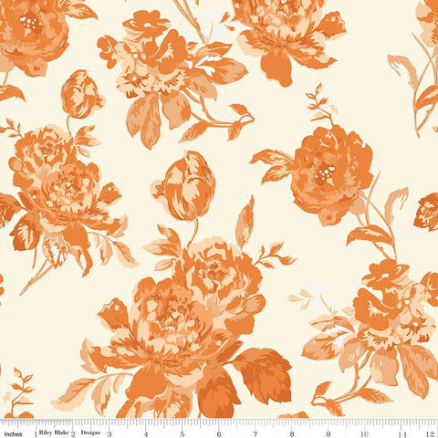 SALE Shades of Autumn Main C13470 Cream by Riley Blake Designs - Thanksgiving Fall Floral Flowers - Quilting Cotton Fabric