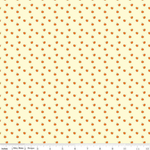 Fall's in Town Pumpkins C13518 Cream by Riley Blake Designs - Thanksgiving Autumn - Quilting Cotton Fabric