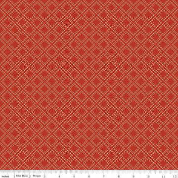 Fat Quarter End of Bolt - CLEARANCE Fall's in Town Grid - Riley Blake  - Thanksgiving Autumn Lattice Squares Geometric - Quilting Cotton