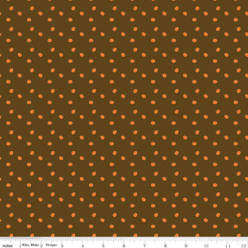 SALE Fall's in Town Pumpkins C13518 Brown - Riley Blake Designs - Thanksgiving Autumn - Quilting Cotton Fabric