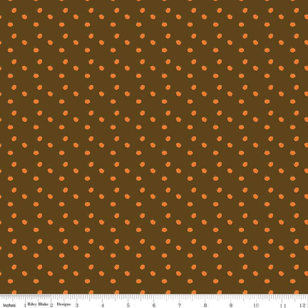 Fall's in Town Pumpkins C13518 Brown by Riley Blake Designs - Thanksgiving Autumn - Quilting Cotton Fabric