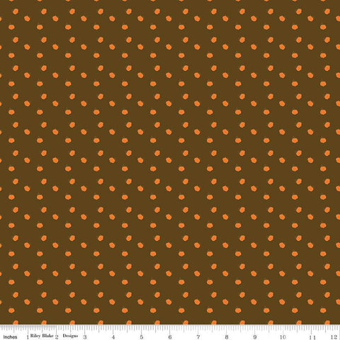 Fall's in Town Pumpkins C13518 Brown by Riley Blake Designs - Thanksgiving Autumn - Quilting Cotton Fabric