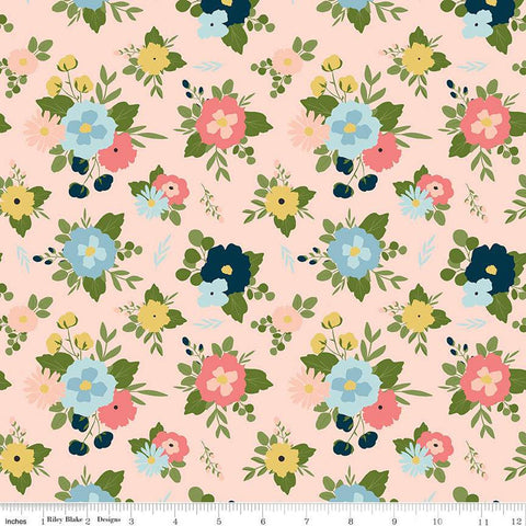Day in the Life Main C13660 Blush by Riley Blake Designs - Floral Flowers - Quilting Cotton Fabric