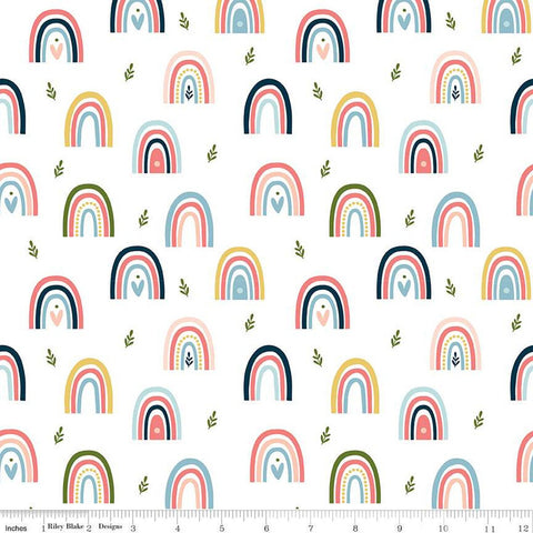 Day in the Life Rainbows C13661 White - Riley Blake Designs - Quilting Cotton Fabric
