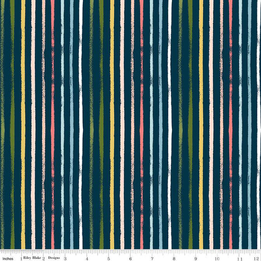Day in the Life Stripes C13664 Oxford - Riley Blake Designs - Brushstroke Stripes Stripe Striped - Quilting Cotton Fabric