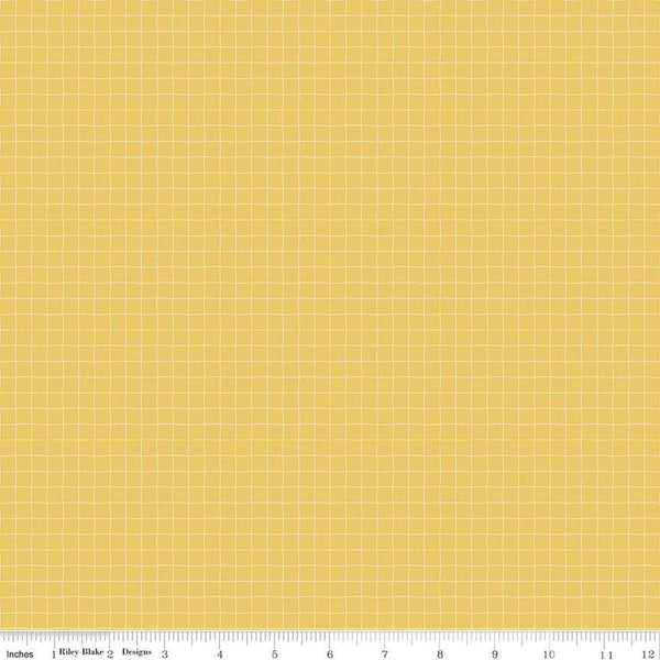 CLEARANCE Day in the Life Grid C13666 Honey by Riley Blake  - Irregular Lines - Quilting Cotton