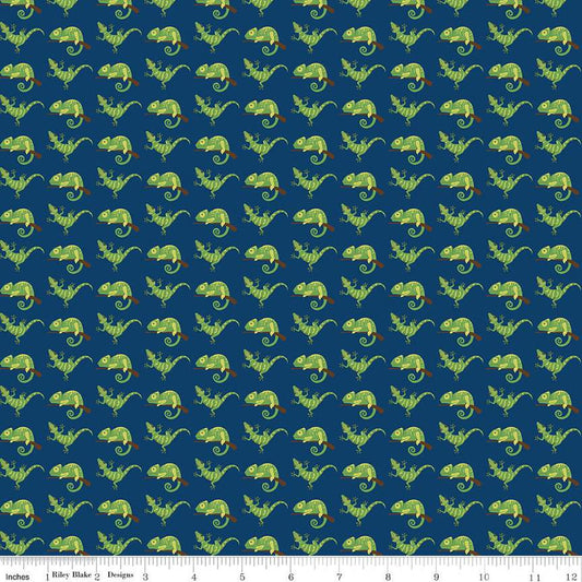 SALE Pets Geckos C13653 Navy - Riley Blake Designs - Children's Gecko - Quilting Cotton Fabric