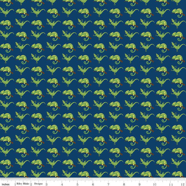 Pets Geckos C13653 Navy by Riley Blake Designs - Children's Gecko - Quilting Cotton Fabric