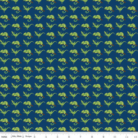 SALE Pets Geckos C13653 Navy by Riley Blake Designs - Children's Gecko - Quilting Cotton Fabric