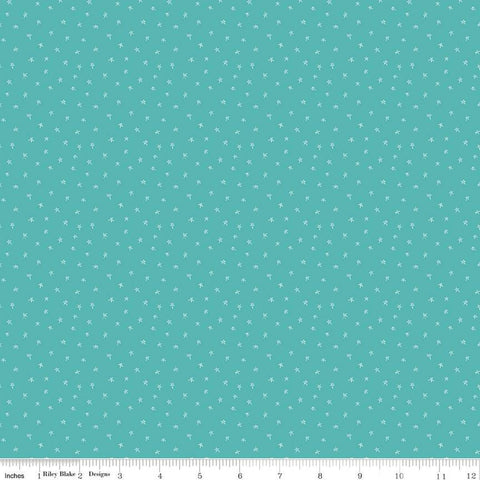 Fat Quarter End of Bolt - SALE Pets Stars C13657 Teal by Riley Blake Designs - Children's Star - Quilting Cotton Fabric