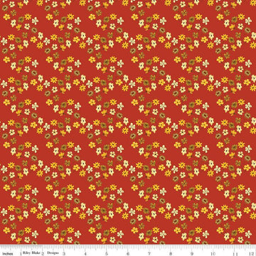 SALE Fall's in Town Floral C13515 Red - Riley Blake Designs - Thanksgiving Autumn Flowers - Quilting Cotton Fabric