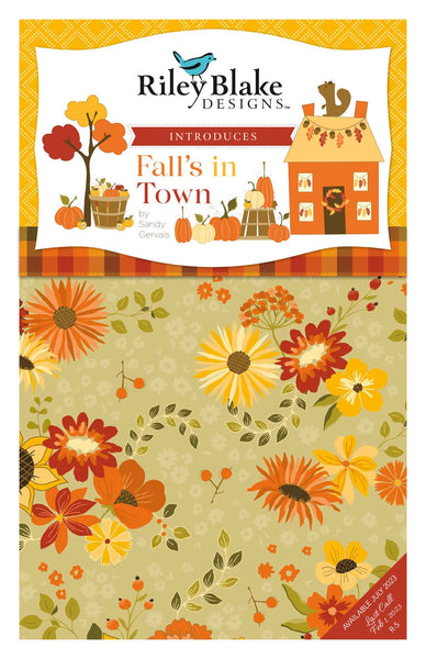 SALE Fall's in Town 2.5 Inch Rolie Polie Jelly Roll 40 pieces - Riley Blake Designs - Precut Pre cut Bundle Quilting Cotton Fabric