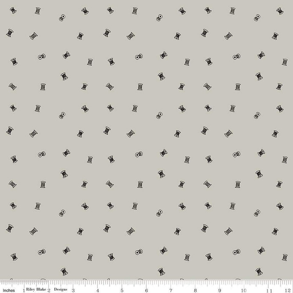 CLEARANCE Sew Journal Tiny Spools C13894 Gray - Riley Blake - Thread S ...