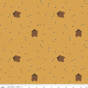 SALE Country Life Worker Bee C13795 Honey - Riley Blake Designs - Bees Beehives - Quilting Cotton Fabric