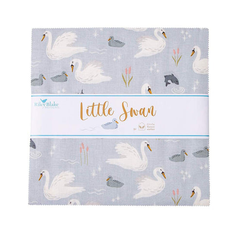 SALE Little Swan Layer Cake 10" Stacker Bundle - Riley Blake Designs - 42 piece Precut Pre cut - Quilting Cotton Fabric