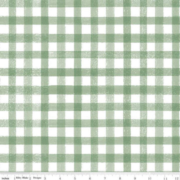 Homemade PRINTED Gingham C13721 Sage by Riley Blake Designs - 1/2" White Green Check Checks Checkered - Quilting Cotton Fabric