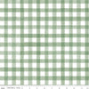 23" End of Bolt - Homemade PRINTED Gingham C13721 Sage by Riley Blake - 1/2" White Green Check Checks Checkered - Quilting Cotton Fabric