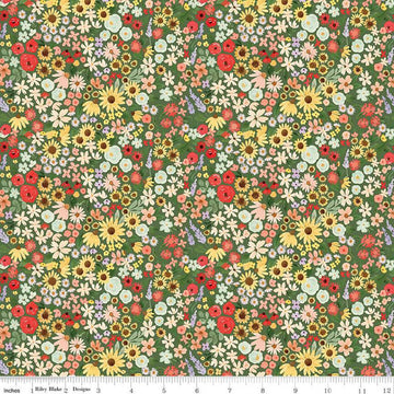SALE Homemade Floral C13723 Forest - Riley Blake Designs - Flowers - Quilting Cotton Fabric
