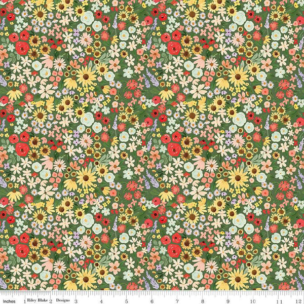 Homemade Floral C13723 Forest by Riley Blake Designs - Flowers - Quilting Cotton Fabric