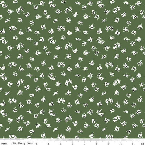 20" End of Bolt - CLEARANCE Homemade Blossoms C13724 Forest by Riley Blake  - Floral Flowers - Quilting Cotton