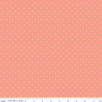 SALE Homemade Sparkle C13725 Coral - Riley Blake Designs - Geometric Non-Metallic Starbursts - Quilting Cotton Fabric