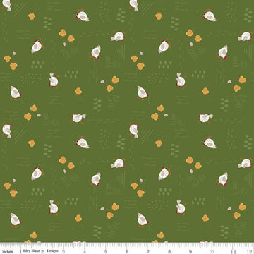 Country Life Chicken Scratch C13791 Pasture - Riley Blake Designs - Chickens - Quilting Cotton Fabric