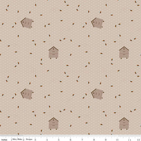 CLEARANCE Country Life Worker Bee C13795 Natural by Riley Blake  - Bees Hives - Quilting Cotton