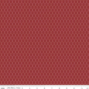 28" End of Bolt - Country Life Chicken Wire C13797 Barn - Riley Blake Designs - Geometric Tone-on-Tone - Quilting Cotton Fabric