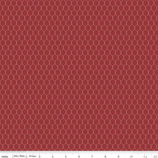28" End of Bolt - Country Life Chicken Wire C13797 Barn - Riley Blake Designs - Geometric Tone-on-Tone - Quilting Cotton Fabric