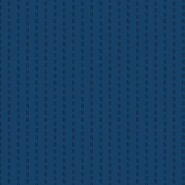 Fat Quarter End of Bolt - Santa Fe Stripes C13385 Navy - Riley Blake - Stitched-Line Stripe Southwest Southwestern - Quilting Cotton Fabric