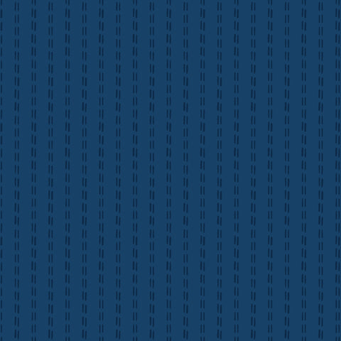 Fat Quarter End of Bolt - Santa Fe Stripes C13385 Navy - Riley Blake - Stitched-Line Stripe Southwest Southwestern - Quilting Cotton Fabric