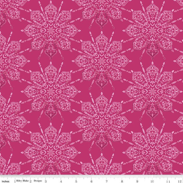 SALE Floralicious Medallion C13481 Hot Pink by Riley Blake Designs - Tone-on-Tone Medallions - Quilting Cotton Fabric